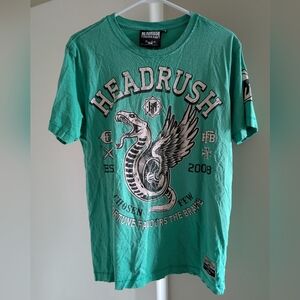 Headrush Men's Green Short Sleeve Shirt Size Medium